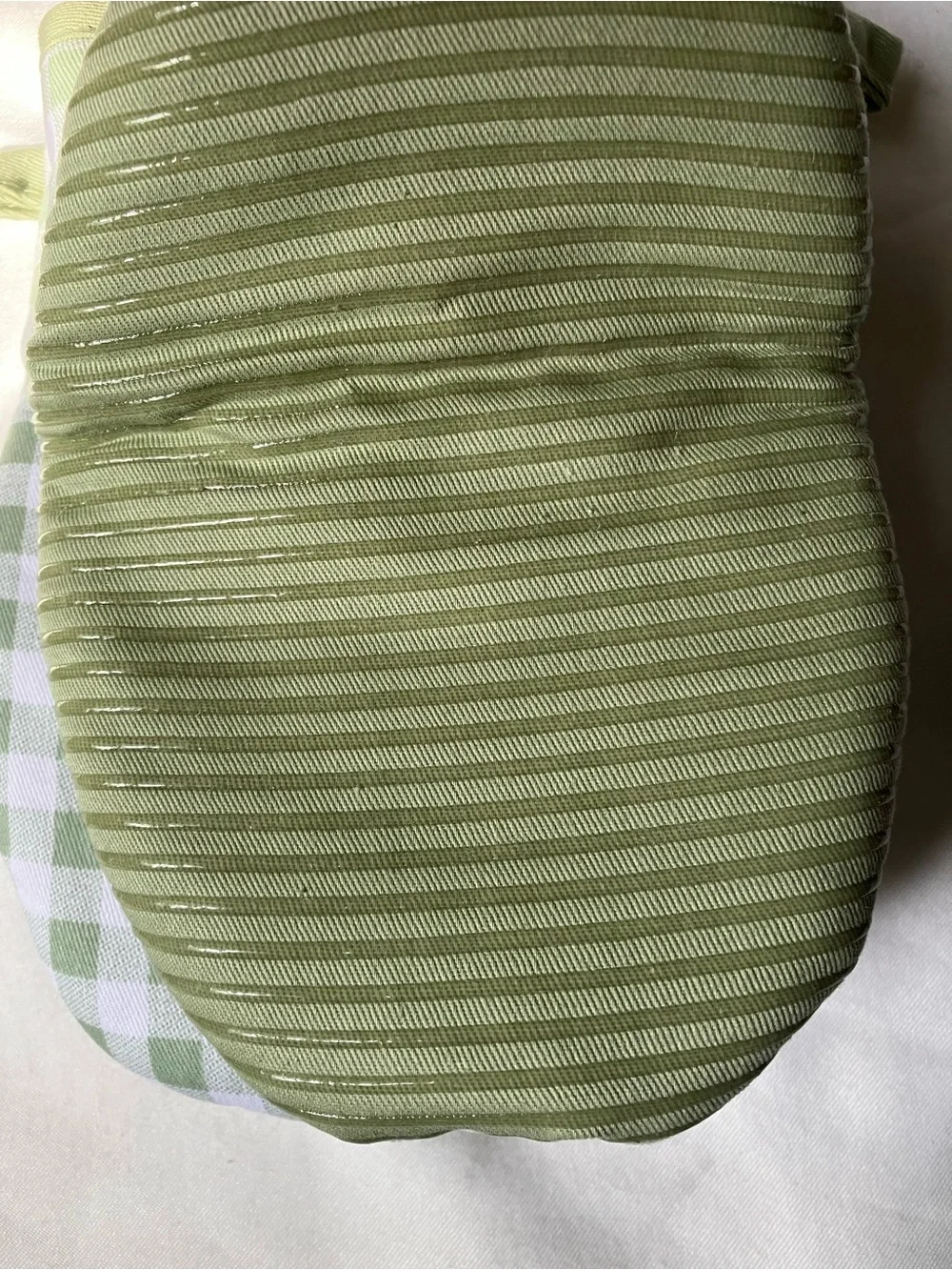 Ralph Lauren Green and White Gingham Mini Kitchen Mitts NWOT
